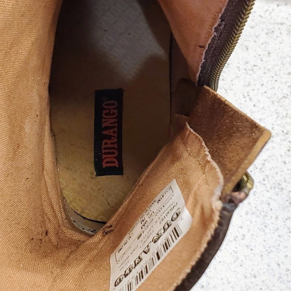 Durango Women's Lifestyle Dark Brown Leather Zip Up Athletic Style Boots Size 9M - Picture 12 of 13
